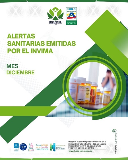 Alertas sanitarias emitidas por el INVIMA – Diciembre de 2025